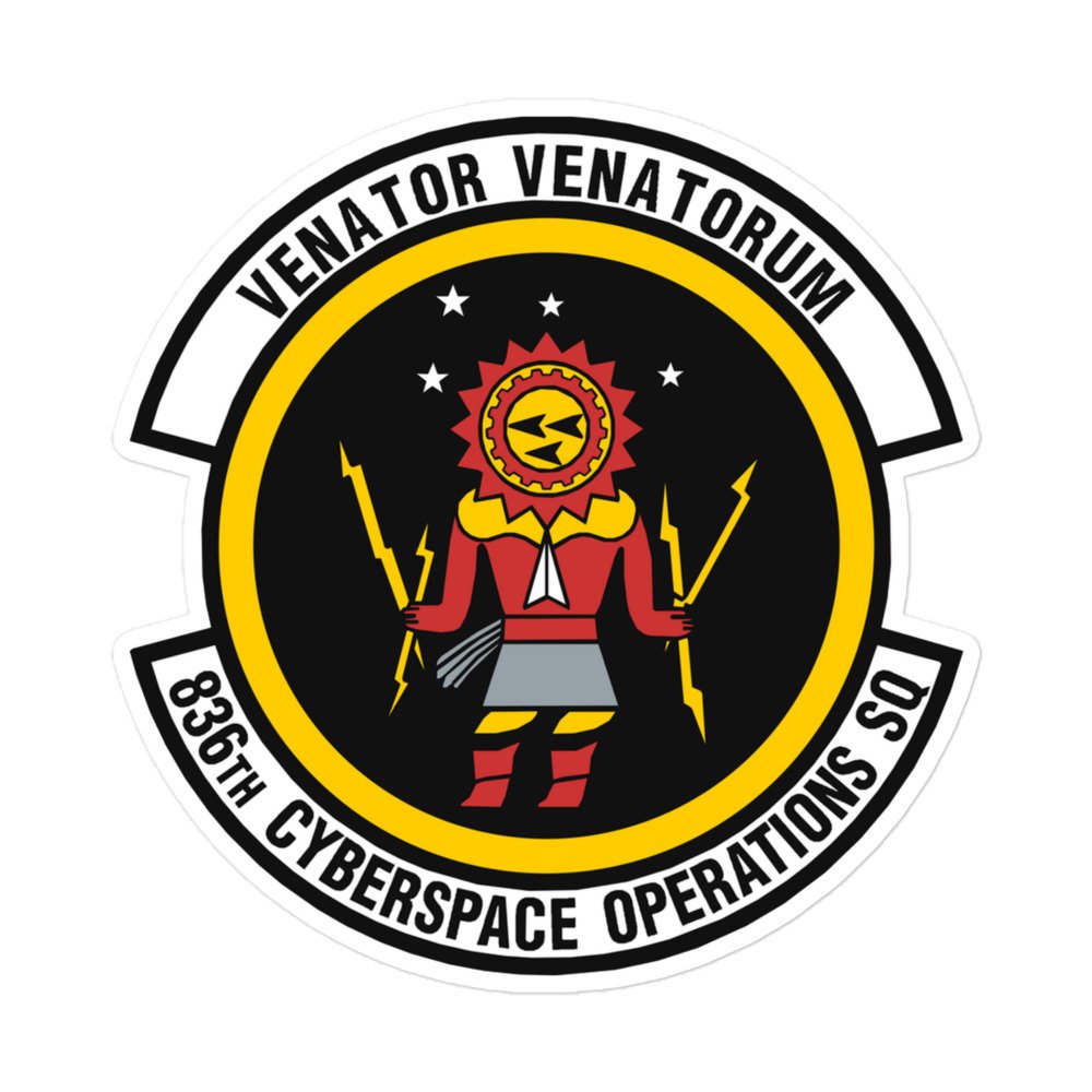 836 COS Die-Cut Sticker — Venator Black, Front view
